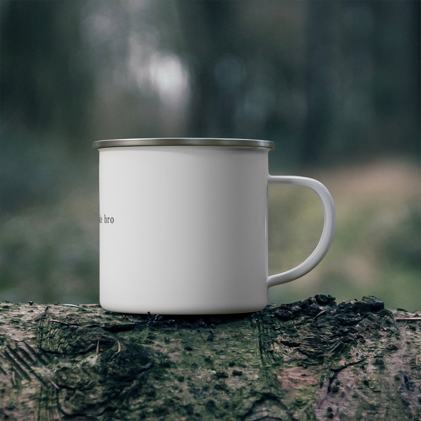 Just Go Outside Bro enamel camping mug